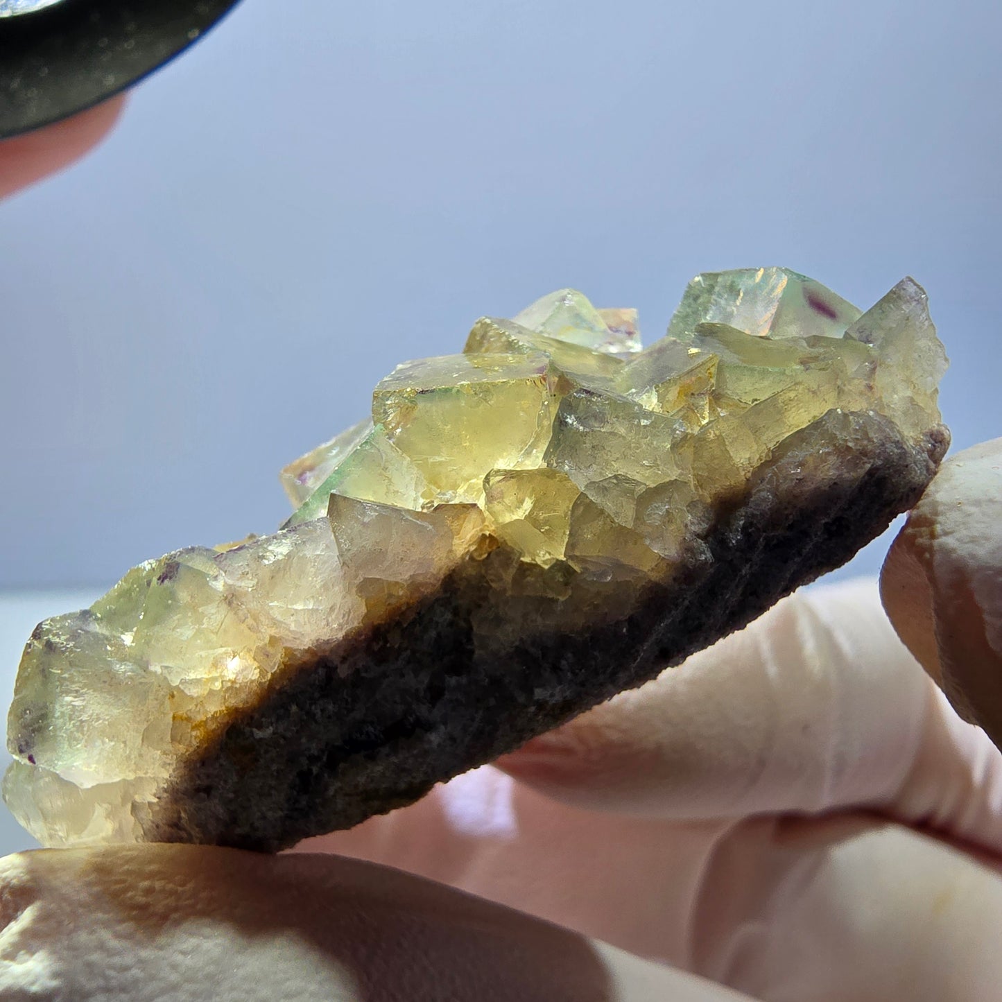 Phantom Fluorite Cube Specimen, yellow purple Okorusu, Namibia 48*27*18mm 