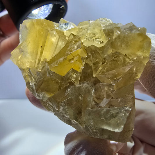 Phantom Fluorit Würfel Stufe, gelb parkettiert Okorusu, Namibia 47*39*21mm