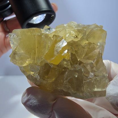 Phantom Fluorit Würfel Stufe, gelb parkettiert Okorusu, Namibia 47*39*21mm
