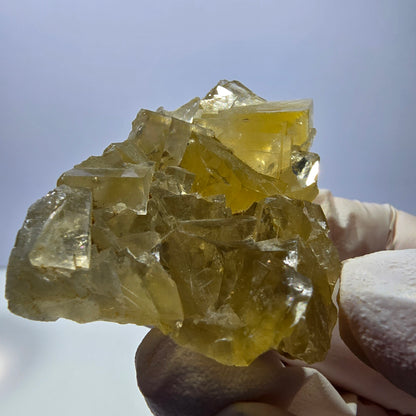 Phantom Fluorit Würfel Stufe, gelb parkettiert Okorusu, Namibia 47*39*21mm