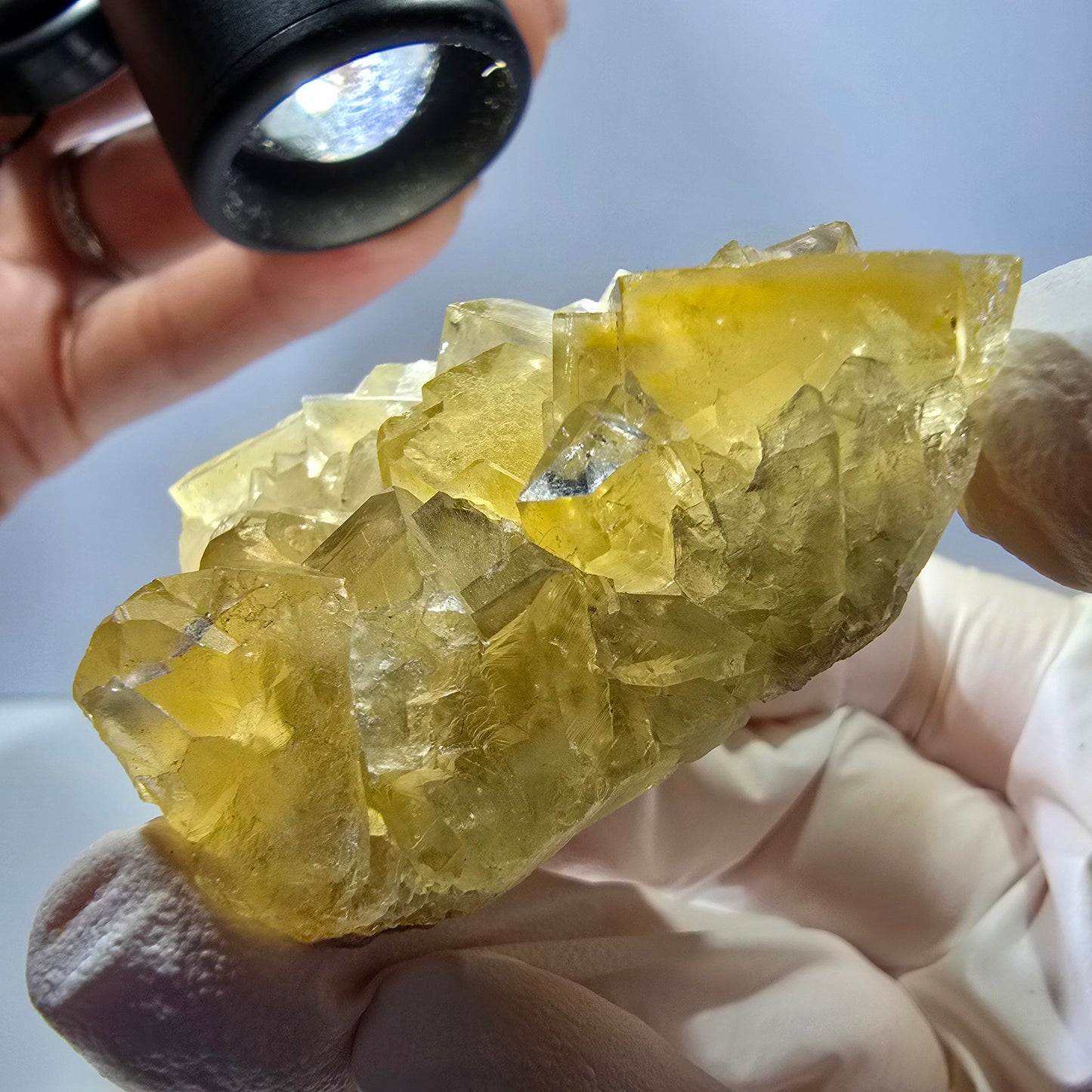 Phantom Fluorit Würfel Stufe, gelb parkettiert Okorusu, Namibia 47*39*21mm