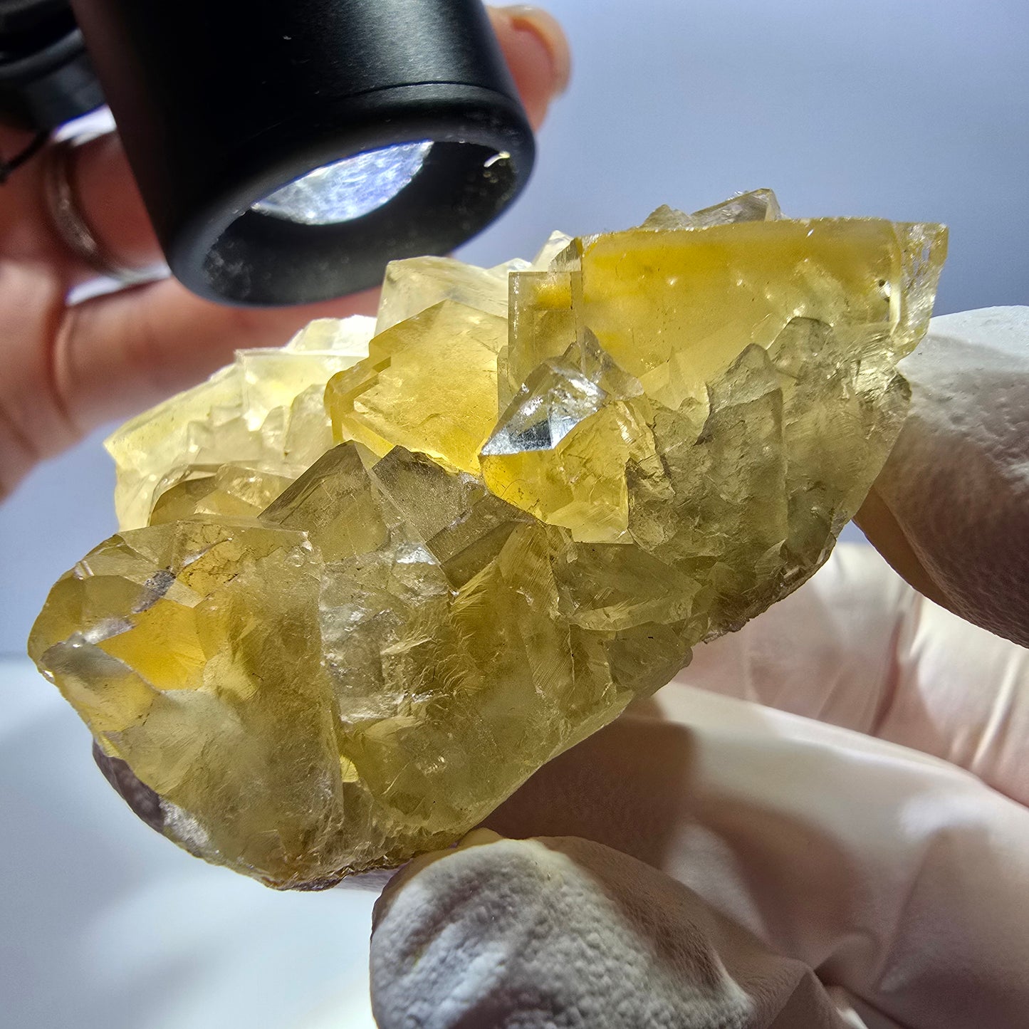 Phantom Fluorit Würfel Stufe, gelb parkettiert Okorusu, Namibia 47*39*21mm