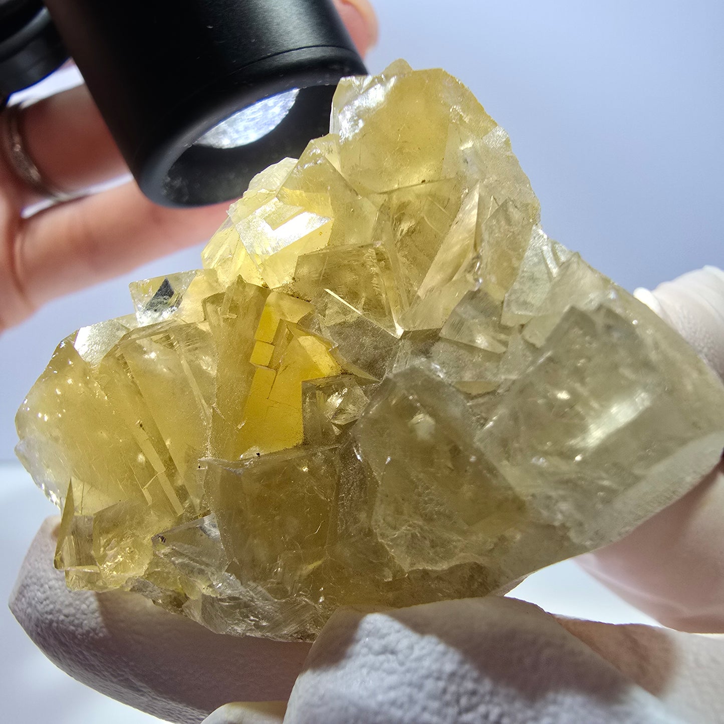 Phantom Fluorit Würfel Stufe, gelb parkettiert Okorusu, Namibia 47*39*21mm