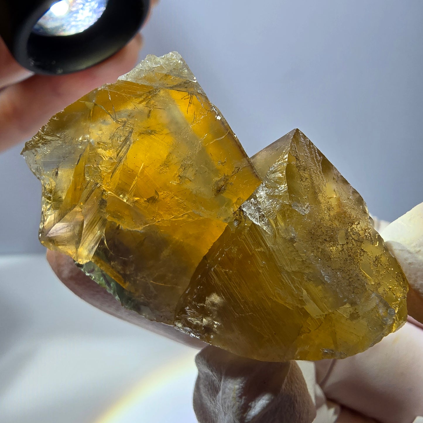 Phantom Fluorit Würfel Stufe, gelb grün Okorusu, Namibia 47*42*37mm