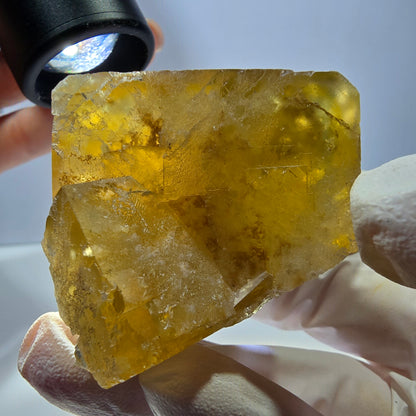 Phantom Fluorit Würfel Stufe, gelb grün Okorusu, Namibia 47*42*37mm