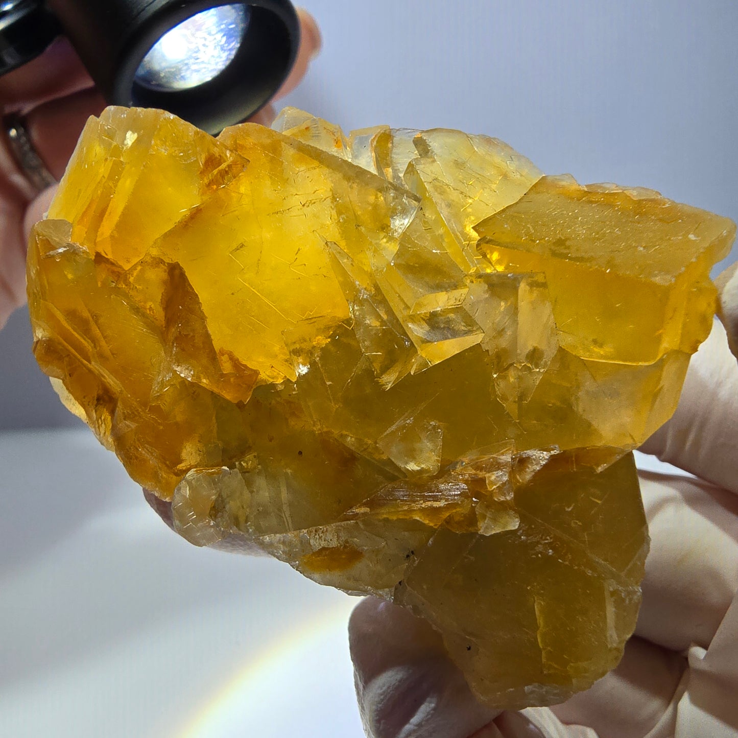 Phantom Fluorit Würfel Stufe, gelb parkettiert Okorusu, Namibia 63*50*24mm