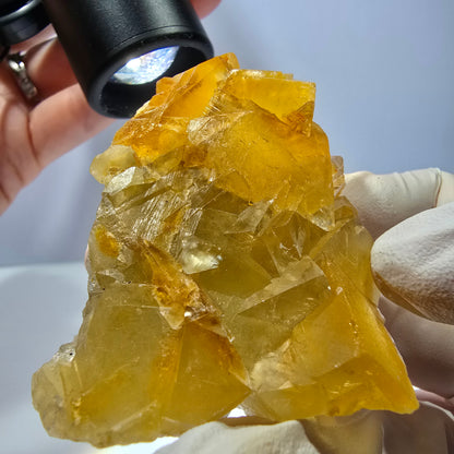 Phantom Fluorit Würfel Stufe, gelb parkettiert Okorusu, Namibia 63*50*24mm