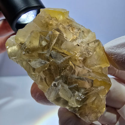 Phantom Fluorit Würfel Stufe, gelb Okorusu, Namibia 56*41*20mm