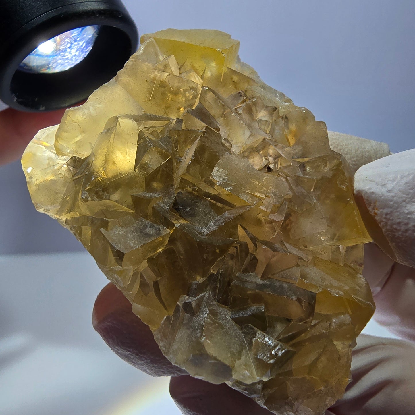 Phantom Fluorit Würfel Stufe, gelb Okorusu, Namibia 56*41*20mm