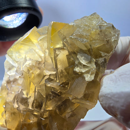 Phantom Fluorit Würfel Stufe, gelb Okorusu, Namibia 56*41*20mm