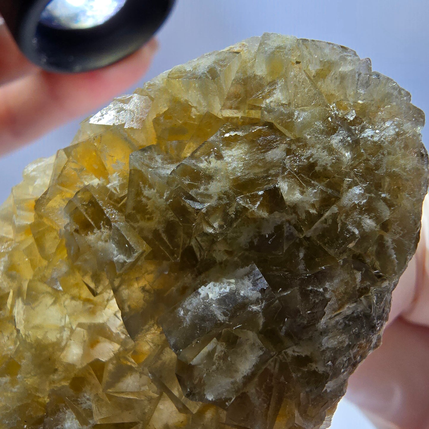 Phantom Fluorit Würfel Stufe, gelb Okorusu, Namibia 66*40*14mm