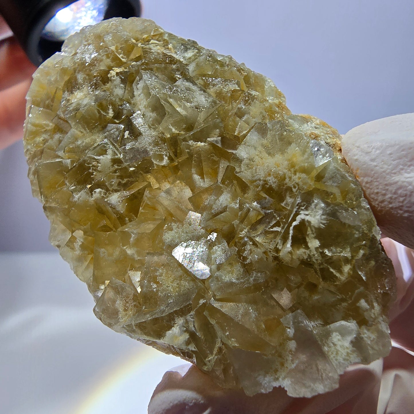 Phantom Fluorit Würfel Stufe, gelb Okorusu, Namibia 66*40*14mm