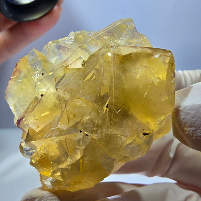 Phantom Fluorit Würfel Stufe, gelb Okorusu, Namibia 45*37*18mm