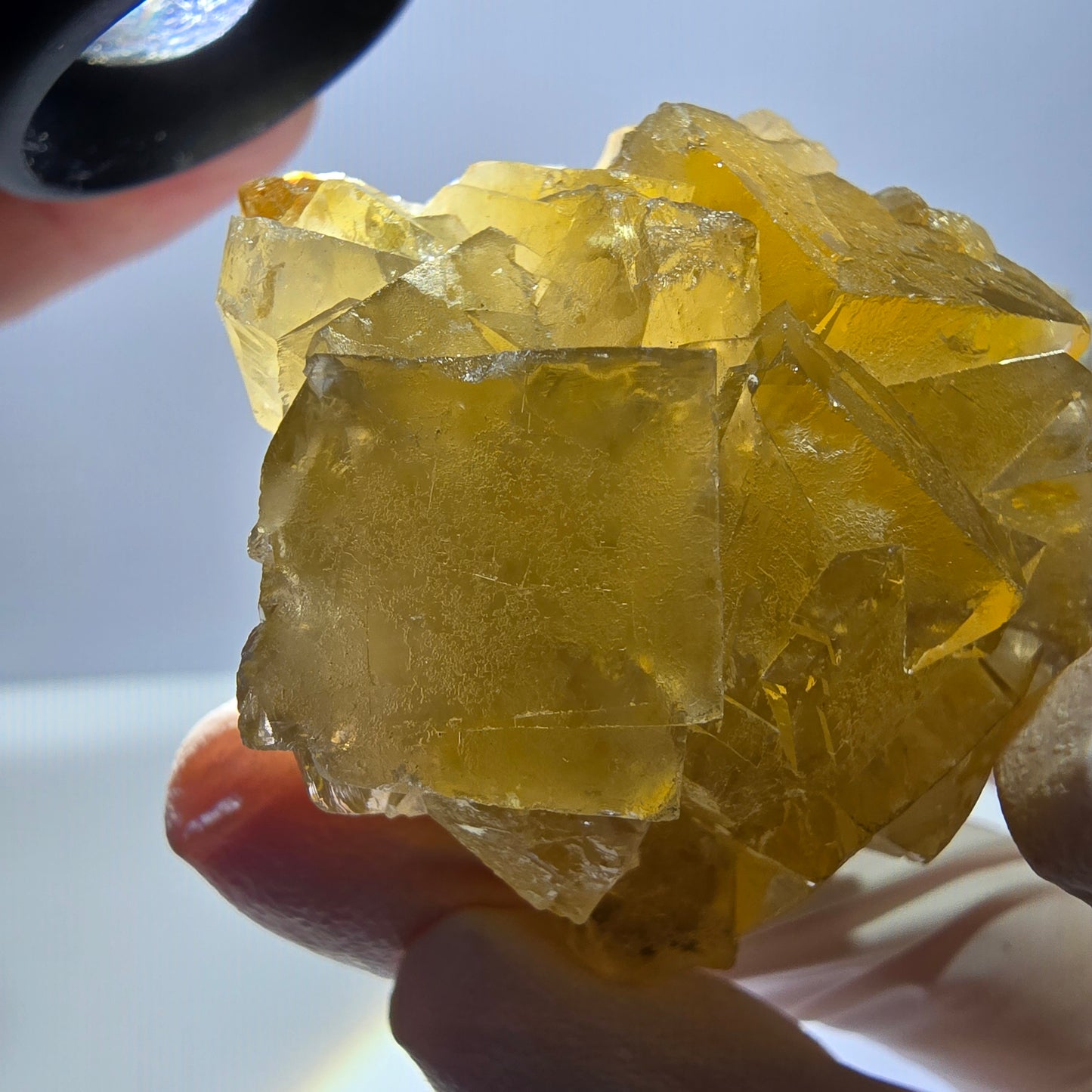 Phantom Fluorit Würfel Stufe, gelb Okorusu, Namibia 46*40*25mm