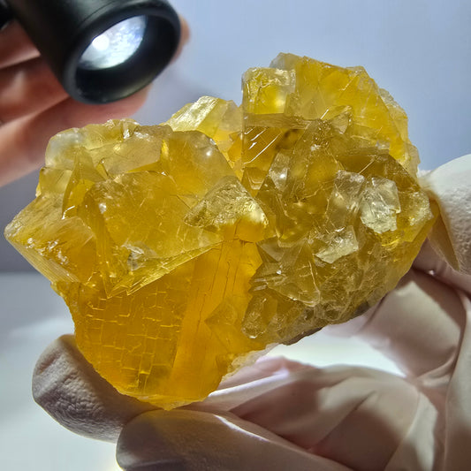 Phantom Fluorit Würfel Stufe, gelb Okorusu, Namibia 53*36*25mm