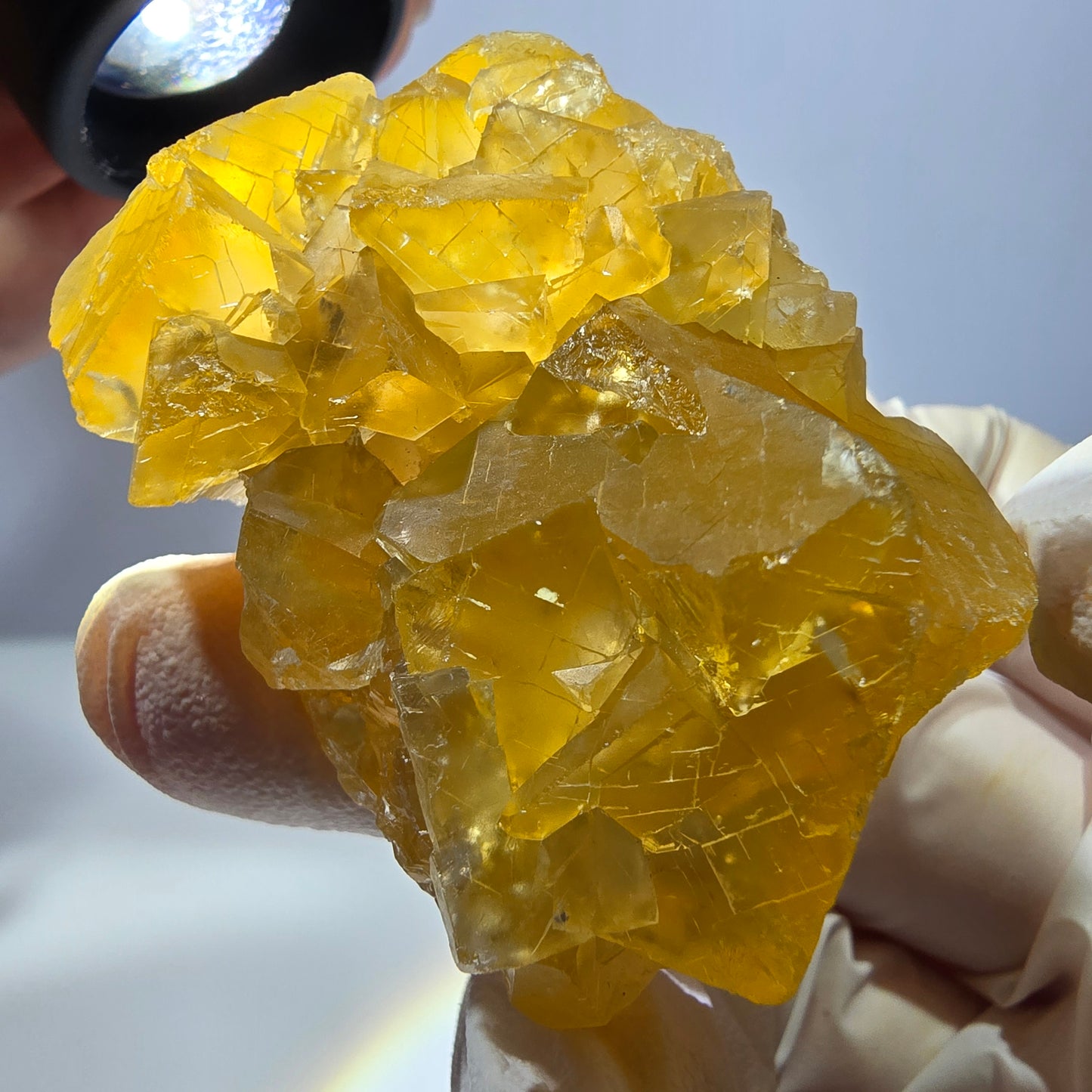 Phantom Fluorit Würfel Stufe, gelb Okorusu, Namibia 53*36*25mm