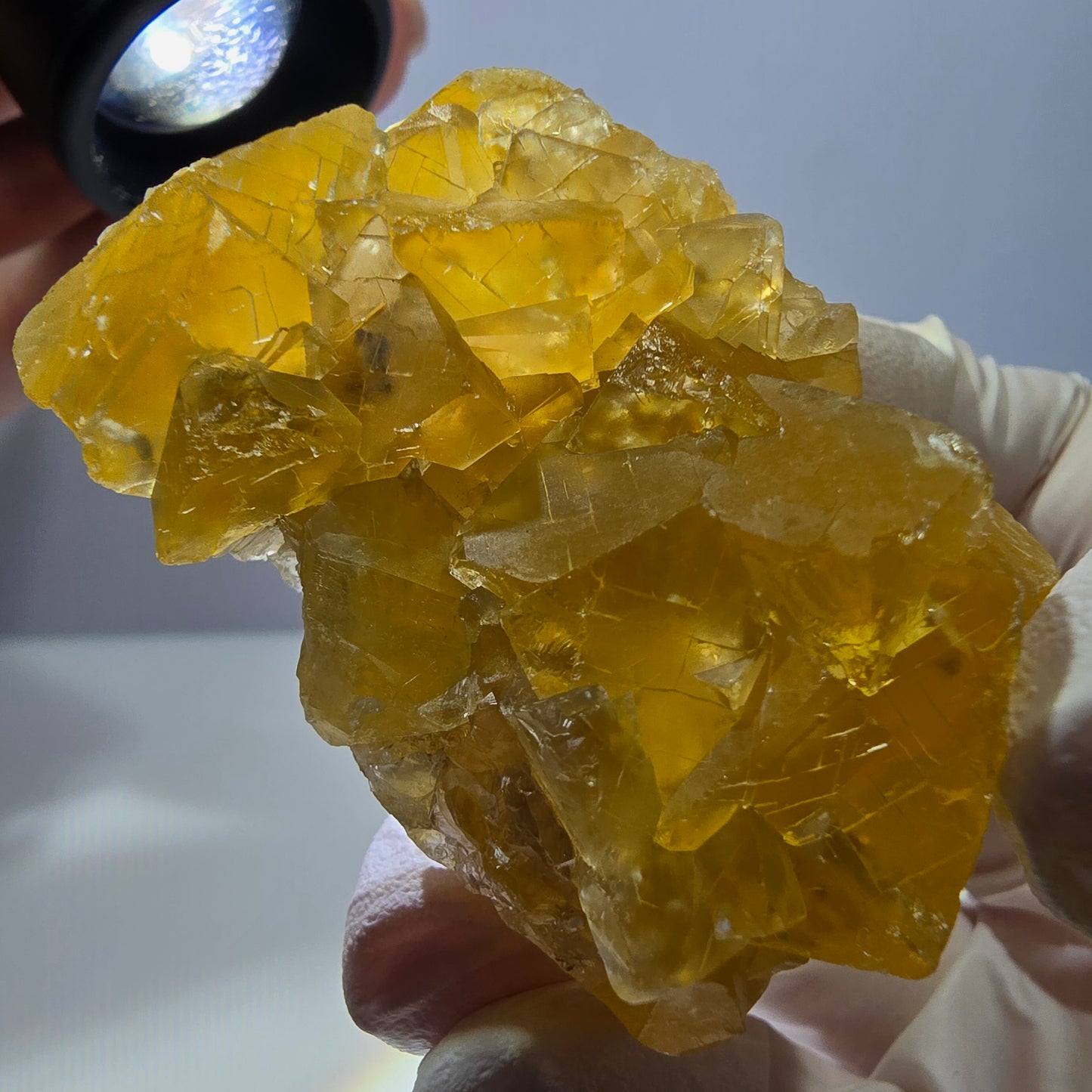 Phantom Fluorit Würfel Stufe, gelb Okorusu, Namibia 53*36*25mm