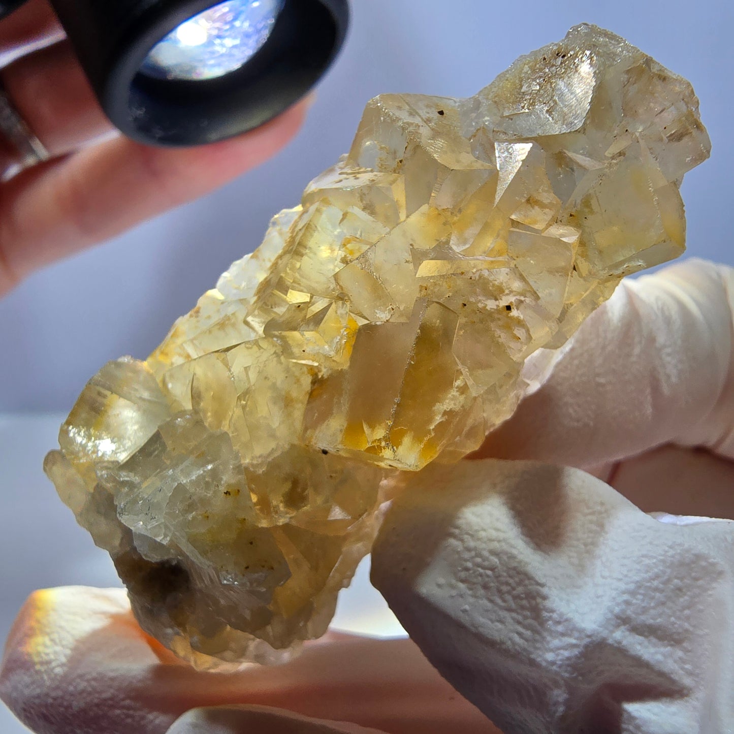 Phantom Fluorit Würfel Stufe, gelb Okorusu, Namibia 59*26*18mm