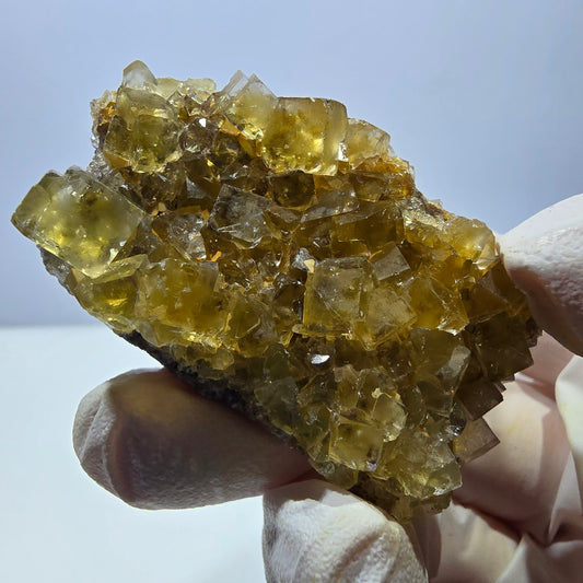 Phantom Fluorit Würfel Stufe, gelb Okorusu, Namibia 53*33*18mm