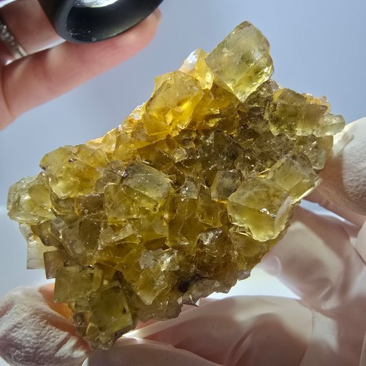 Phantom Fluorit Würfel Stufe, gelb Okorusu, Namibia 53*33*18mm