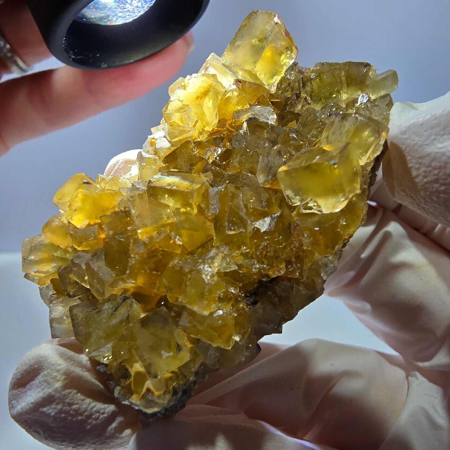 Phantom Fluorit Würfel Stufe, gelb Okorusu, Namibia 53*33*18mm