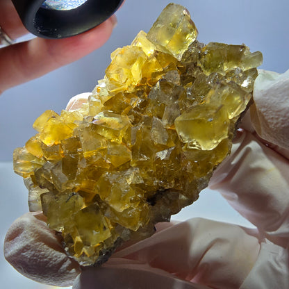 Phantom Fluorit Würfel Stufe, gelb Okorusu, Namibia 53*33*18mm