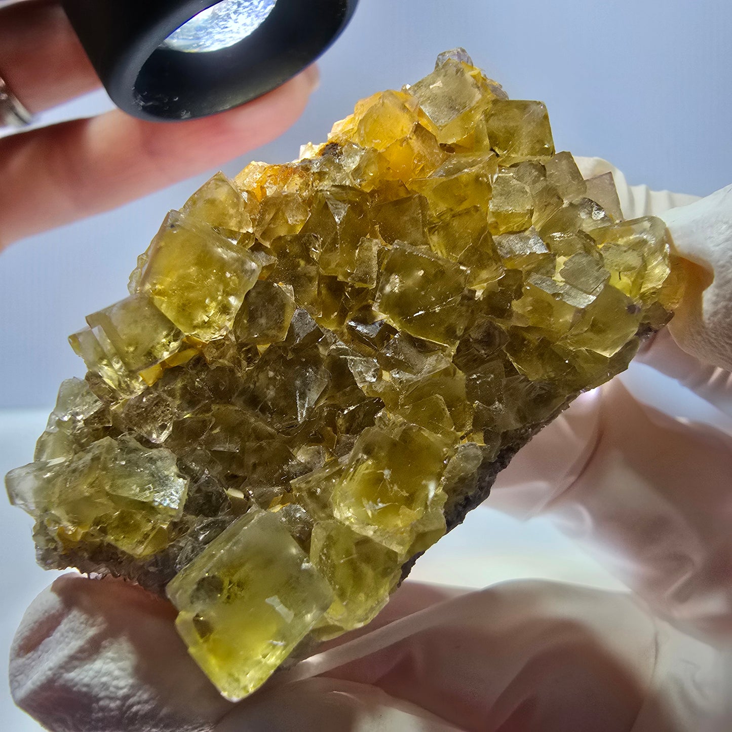 Phantom Fluorit Würfel Stufe, gelb Okorusu, Namibia 53*33*18mm