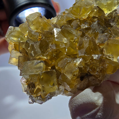 Phantom Fluorit Würfel Stufe, gelb Okorusu, Namibia 53*33*18mm