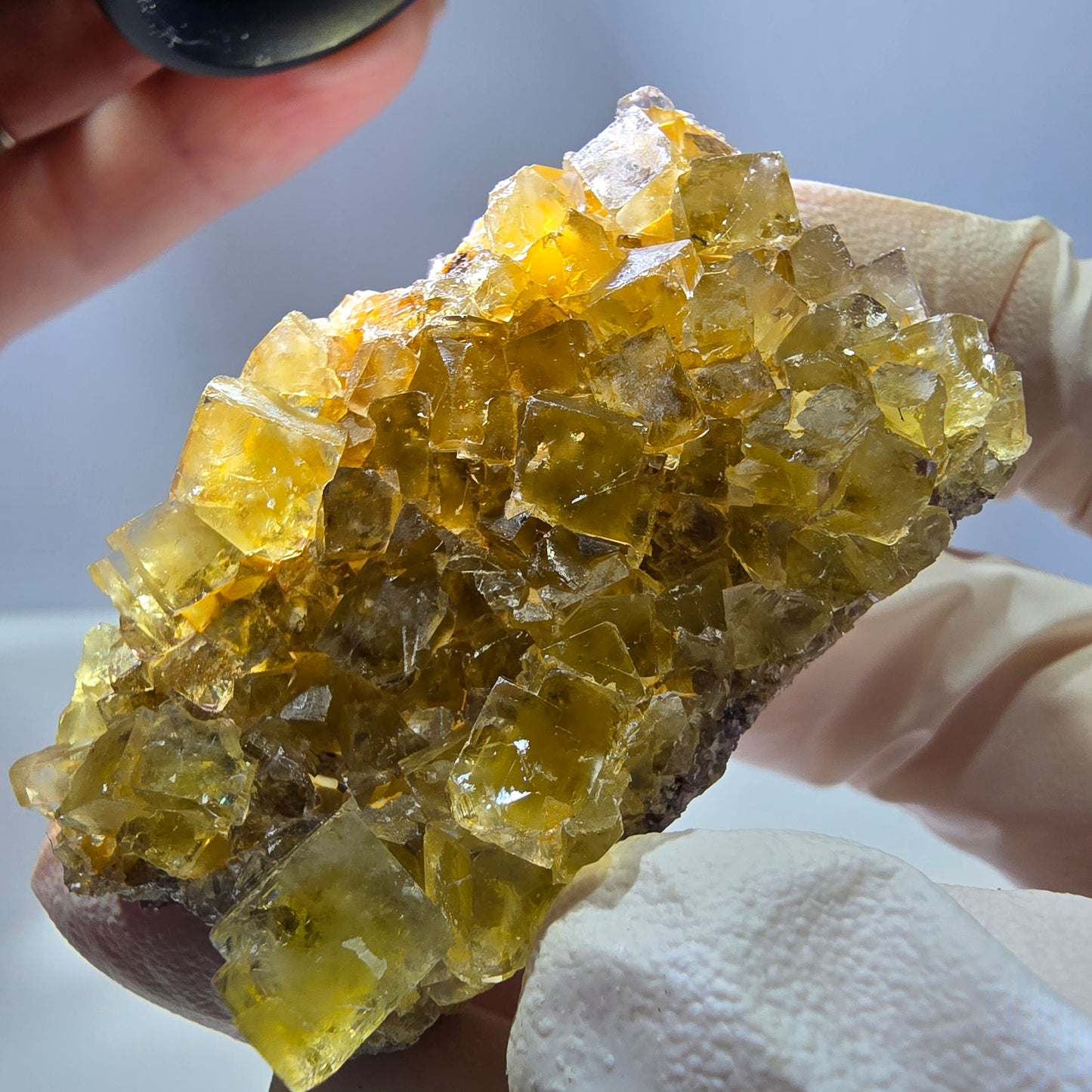 Phantom Fluorit Würfel Stufe, gelb Okorusu, Namibia 53*33*18mm