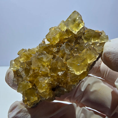 Phantom Fluorit Würfel Stufe, gelb Okorusu, Namibia 53*33*18mm