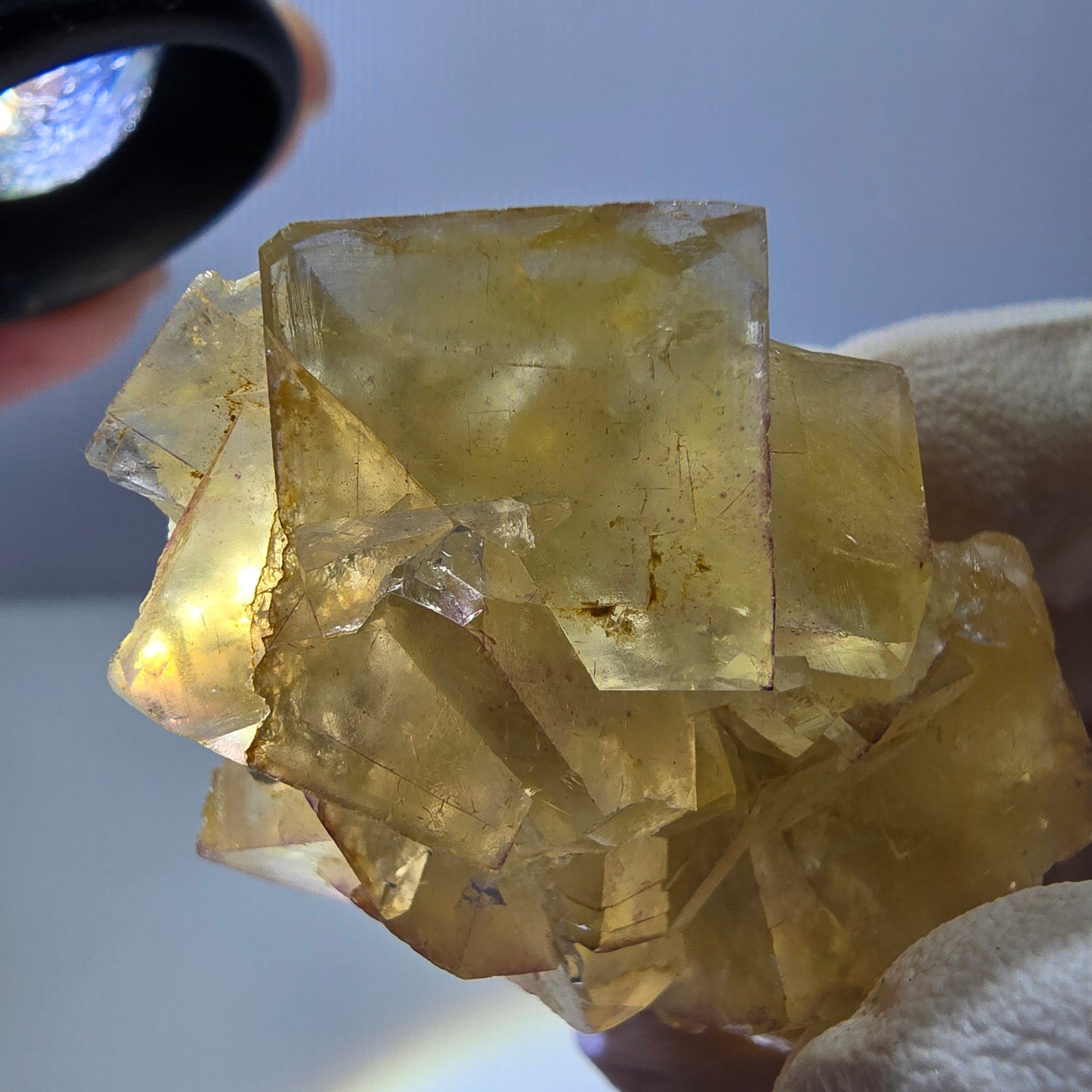 Phantom Fluorit Würfel Stufe, gelb Okorusu, Namibia 50*35*23mm