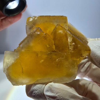 Phantom Fluorit Würfel Stufe, gelb grün Okorusu, Namibia 69*54*31mm