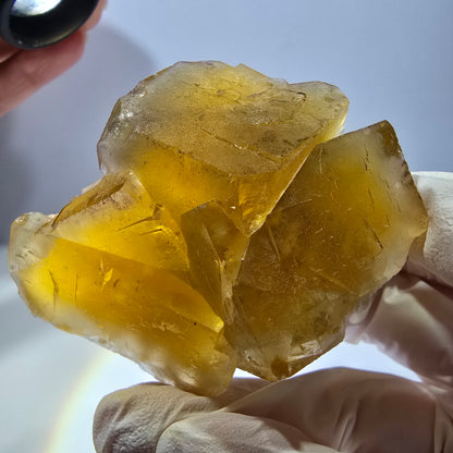 Phantom Fluorit Würfel Stufe, gelb grün Okorusu, Namibia 69*54*31mm