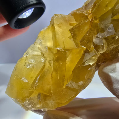 Phantom Fluorit Würfel Stufe, gelb Okorusu, Namibia 101*37*24mm