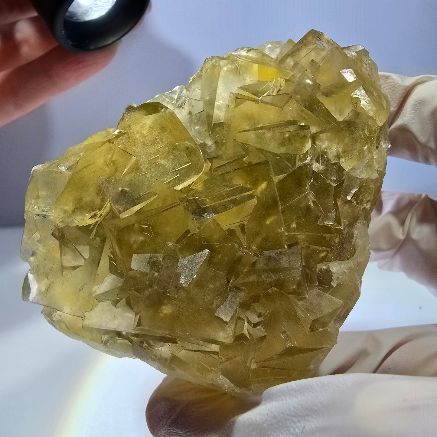 Phantom Fluorit Würfel Stufe, gelb Okorusu, Namibia 72*62*34mm