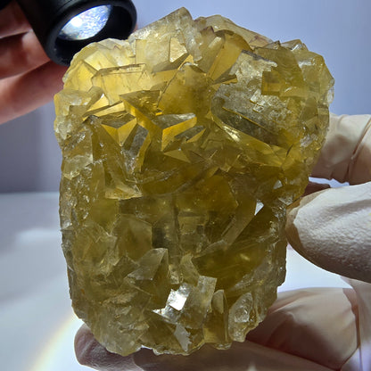 Phantom Fluorit Würfel Stufe, gelb Okorusu, Namibia 72*62*34mm