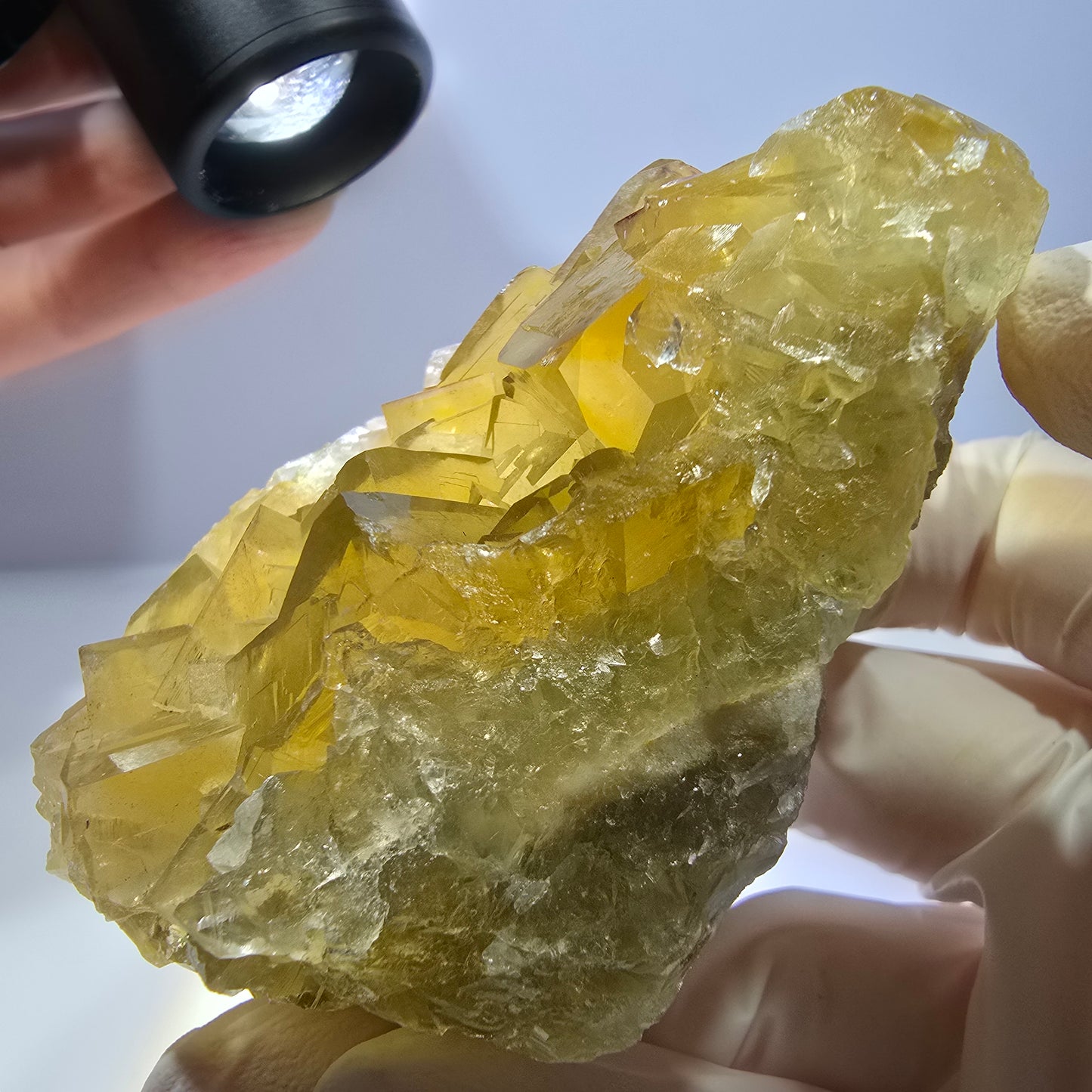 Phantom Fluorit Würfel Stufe, gelb Okorusu, Namibia 72*62*34mm