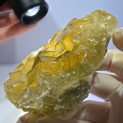 Phantom Fluorit Würfel Stufe, gelb Okorusu, Namibia 72*62*34mm