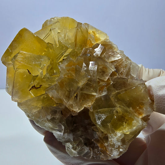 Phantom Fluorit Würfel Stufe, gelb Okorusu, Namibia 75*54*29mm