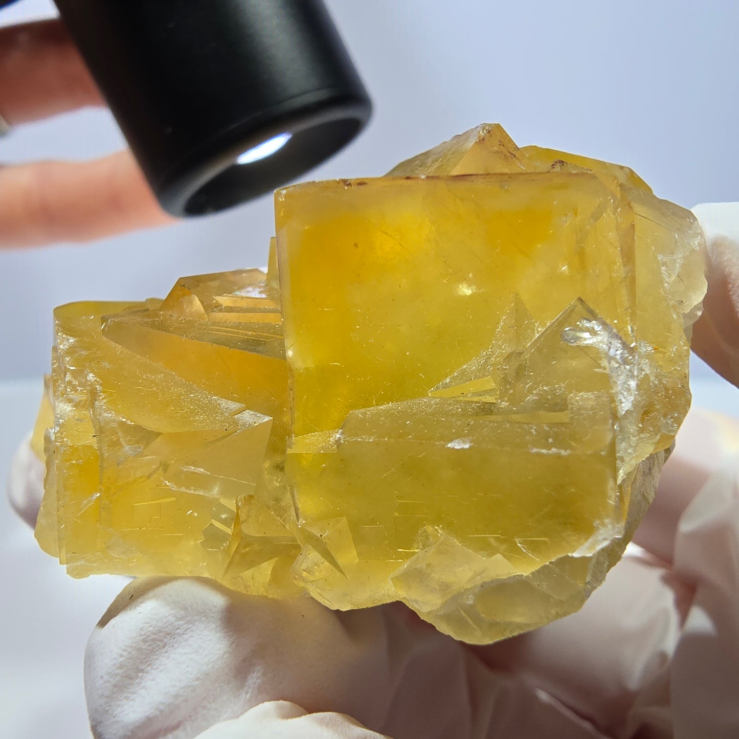 Phantom Fluorit Würfel Stufe, gelb Okorusu, Namibia 75*54*29mm