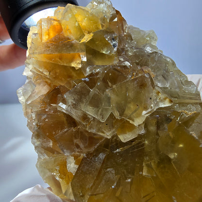 Phantom Fluorit Würfel Stufe, gelb Okorusu, Namibia 75*54*29mm