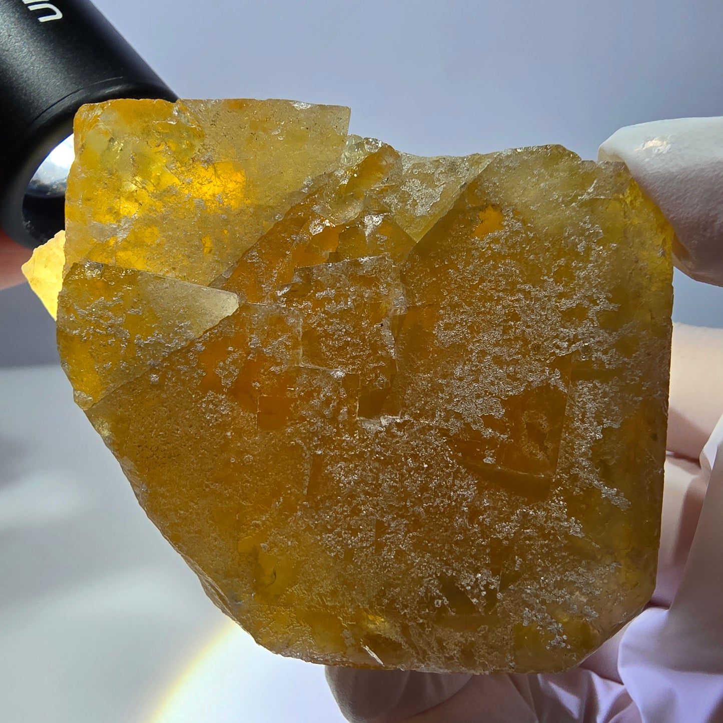 Phantom Fluorit Würfel Stufe, gelb grün Okorusu, Namibia 77*59*27mm