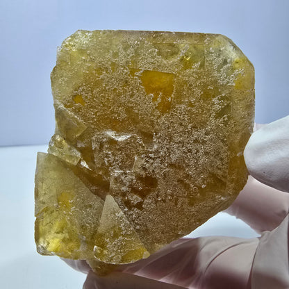 Phantom Fluorit Würfel Stufe, gelb grün Okorusu, Namibia 77*59*27mm