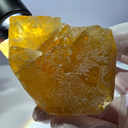 Phantom Fluorit Würfel Stufe, gelb grün Okorusu, Namibia 77*59*27mm