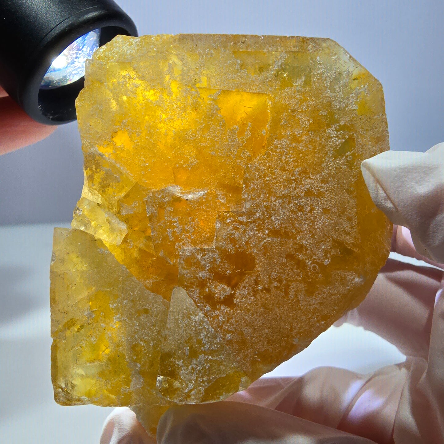 Phantom Fluorit Würfel Stufe, gelb grün Okorusu, Namibia 77*59*27mm