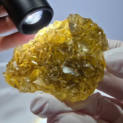 Phantom Fluorit Würfel Stufe, gelb Okorusu, Namibia 70*46*19mm