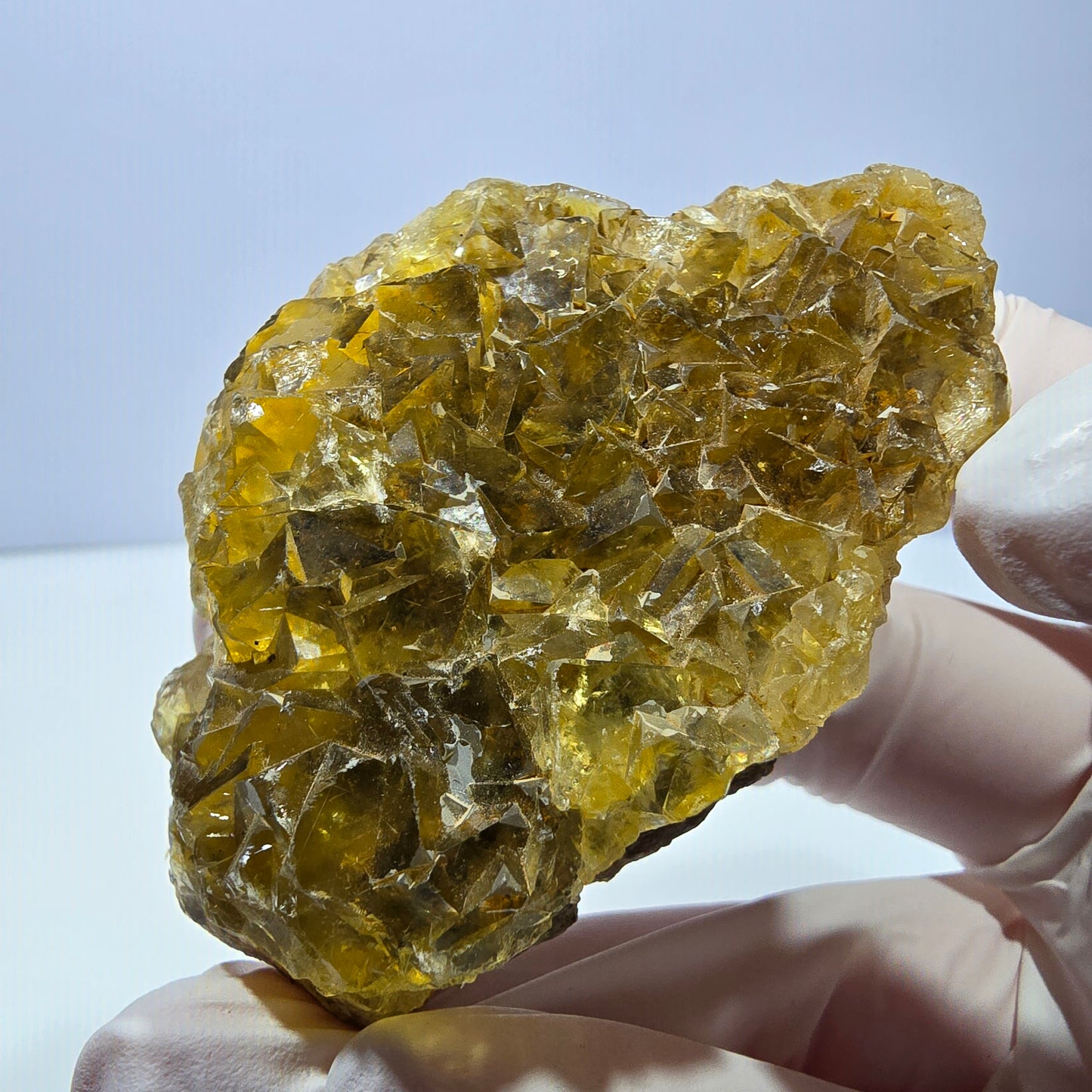 Phantom Fluorit Würfel Stufe, gelb Okorusu, Namibia 70*46*19mm