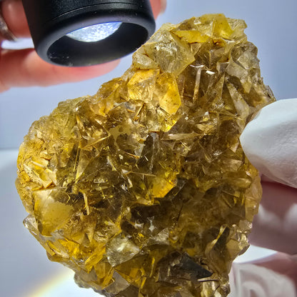 Phantom Fluorit Würfel Stufe, gelb Okorusu, Namibia 70*46*19mm