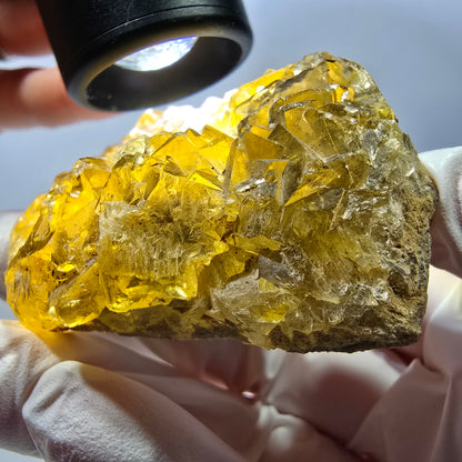 Phantom Fluorit Würfel Stufe, gelb Okorusu, Namibia 70*46*19mm