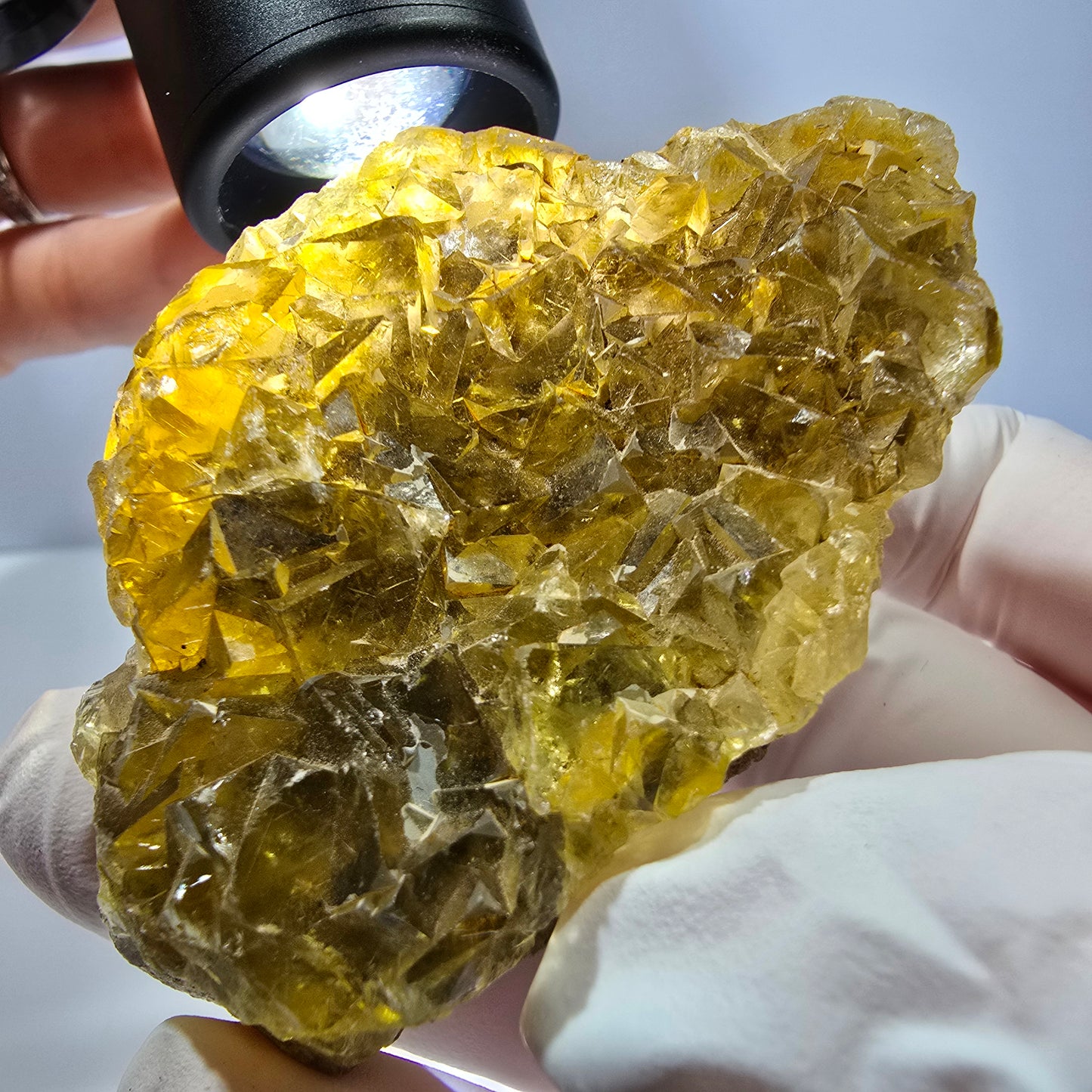 Phantom Fluorit Würfel Stufe, gelb Okorusu, Namibia 70*46*19mm